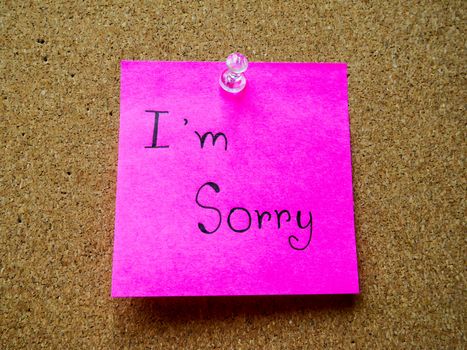 I'm sorry in post it note on wooden board