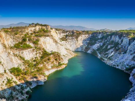 Beautiful grand canyon with blue sky in thailand