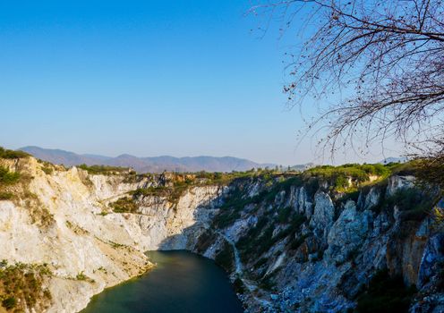 Beautiful grand canyon with blue sky in thailand