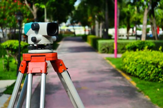 Focus level telescope on blur background