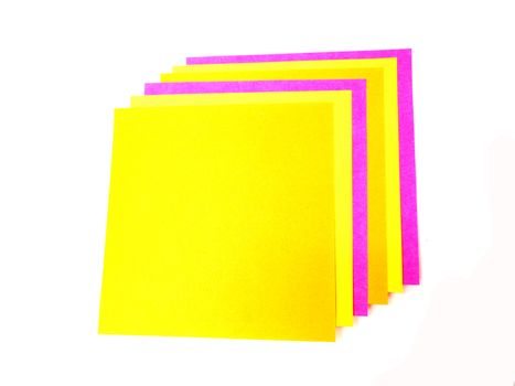 Colorful post it note on white background