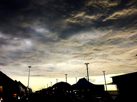 Dark storm clouds before rain in thailand