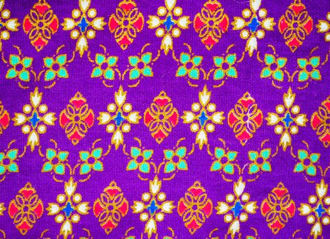 Thai style art painting on fabric background pattern