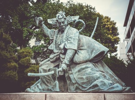 Samurai statue in Senso-ji Kannon temple, Tokyo, Japan