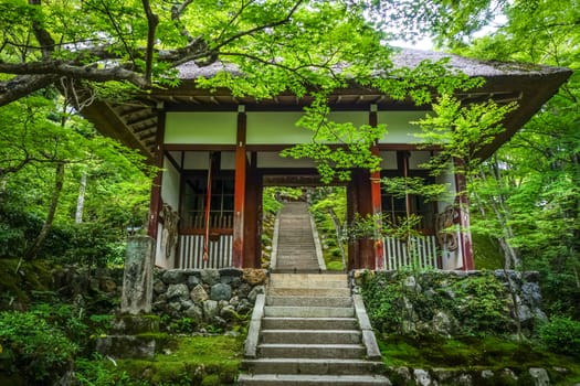 Jojakko-ji Shrine temple in Arashiyama bamboo forest, Kyoto, Japan