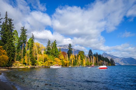 Boat on Lake Wakatipu, Queenstown, New Zealand