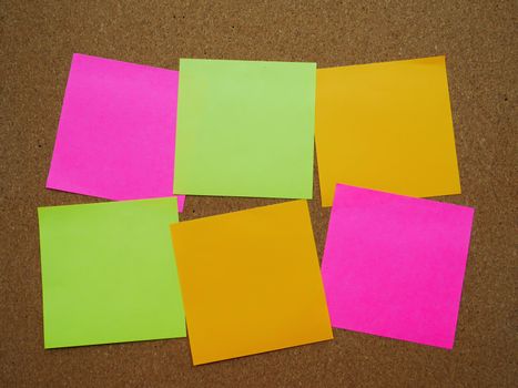 Six post note attach on wooden board