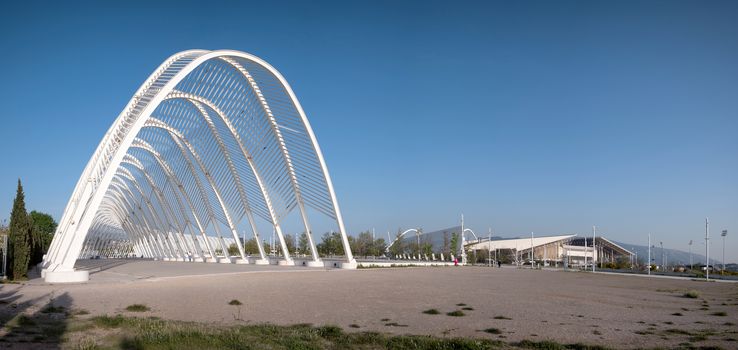 ATHENS, GREECE - APRIL 4, 2016: Kalatrava's construction complex in Athens, OAKA Olympic Stadium