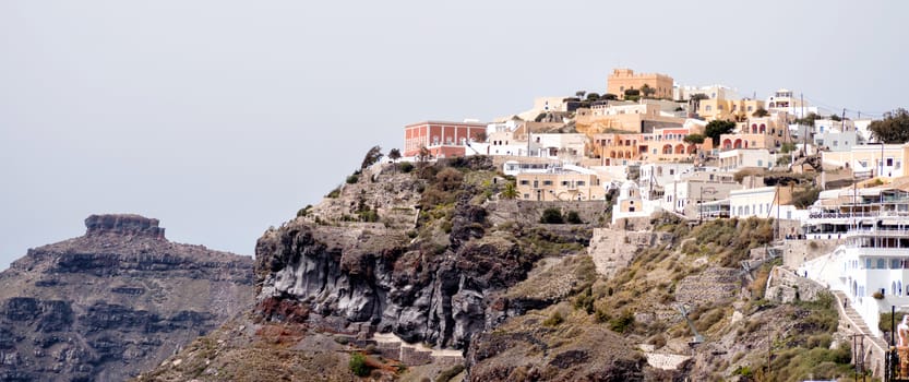 Panoramic view of Santorini island in cyclades, Greece