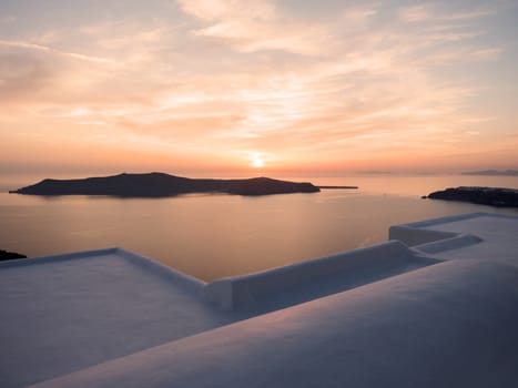 Panoramic view of the volcano of Santorini island in Cyclades,Greece