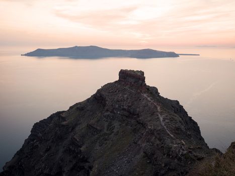 View of the volcano of Santorini island in cyclades,Greece