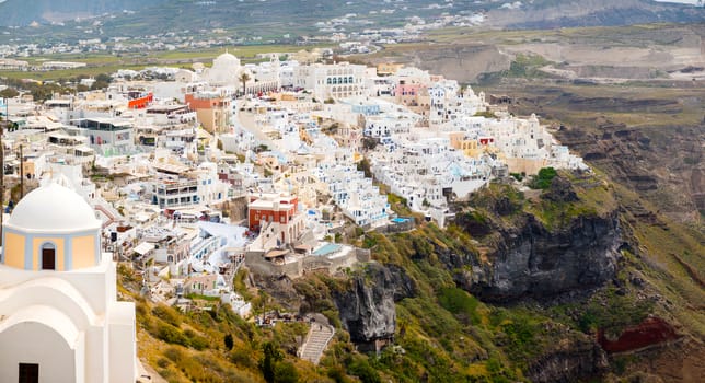 Vew of fira in Santorini island in Cyclades,Greece