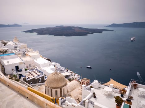 Vew of fira in Santorini island in Cyclades,Greece