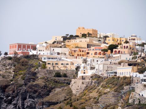 View of Oia in Santorini island in Cyclades, Greece