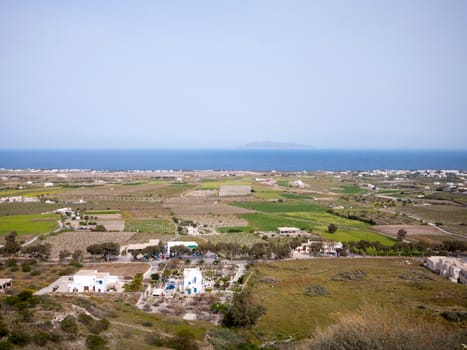 Panoramic view of Santorini island in Cyclades, Greece