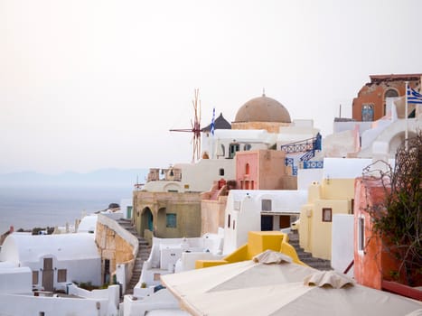 View of Oia in Santorini island in Cyclades, Greece