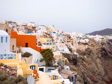 View of Oia in Santorini island in Cyclades, Greece