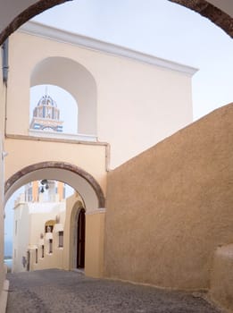 Street in Santorini island in cyclades of Greece