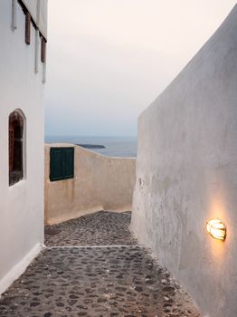 Street in Santorini island in Cyclades of Greece