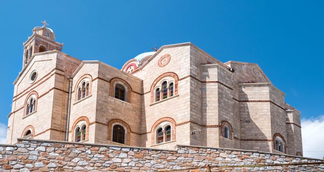 Church on top of the hill in Syros island, Greece