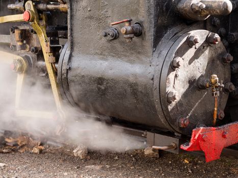 Old vinatge steam powered train at the train station of Kalavrita Greece, 