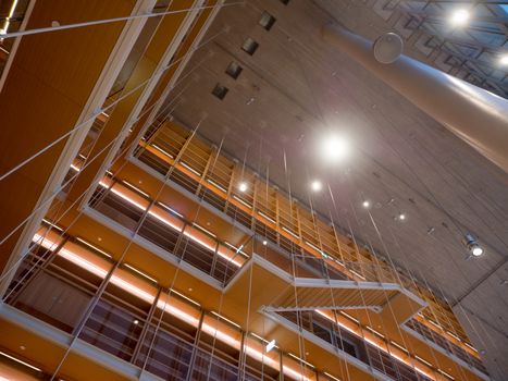 Athens, Greece - January 1,2017: The interior of the Foundation of Stavros Niarchos, culture center in Athens, Greece