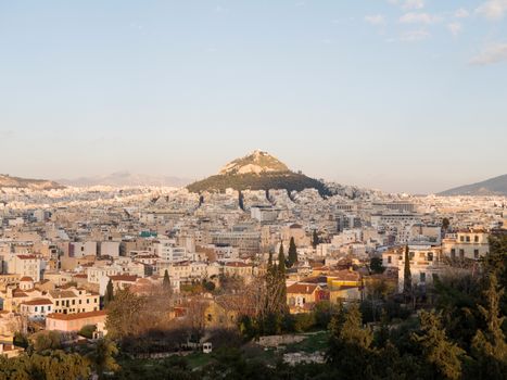 Panoramic view of Athens city and Lecabetus hill 