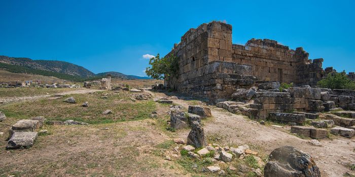 photo of ancient city Hierapolis, near modern turkey city Denizli, Turkey