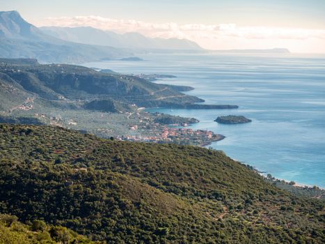 Landscape of Mani region in Laconia Peloponnese,Greece