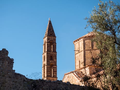 Old church with Byzantine architecture in Mani region of Laconia Peloponnese,Greece