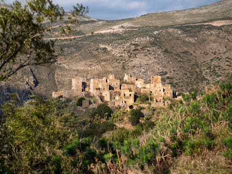 Medieval village Vathia in the Mani region, Peloponnese, Greece