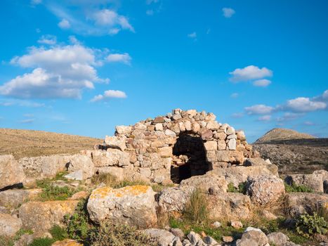 Necromancy of Poseidon in Cape Matapan or Tainaron in Mani, Peloponnese, Greece