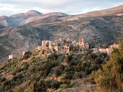 Medieval village Vathia in the Mani region, Peloponnese, Greece