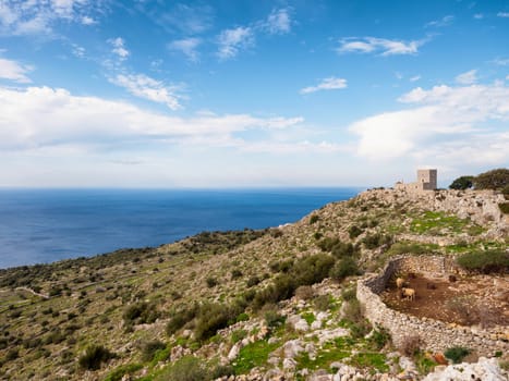 Landscape of Mani region in Laconia Peloponnese,Greece