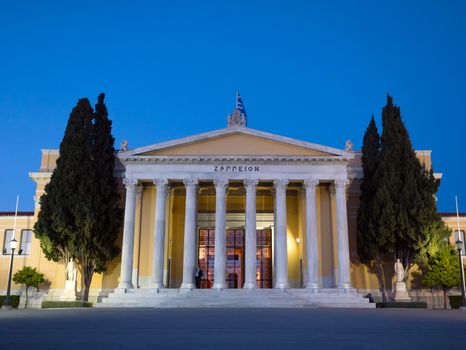 The Zappeion Hall illuminated in the afternoon, Athens, Greece 