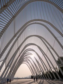 ATHENS, GREECE - APRIL 4, 2016: Calatrava's construction complex in Athens, OAKA Olympic Stadium