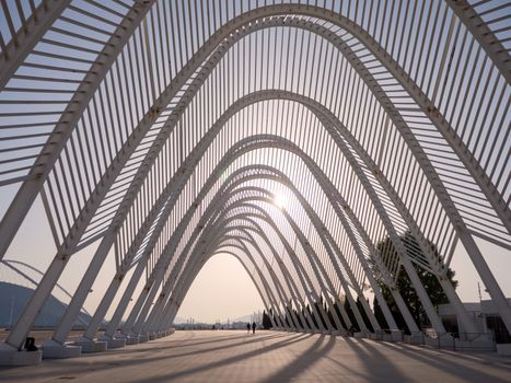 ATHENS, GREECE - APRIL 4, 2016: Calatrava's construction complex in Athens, OAKA Olympic Stadium