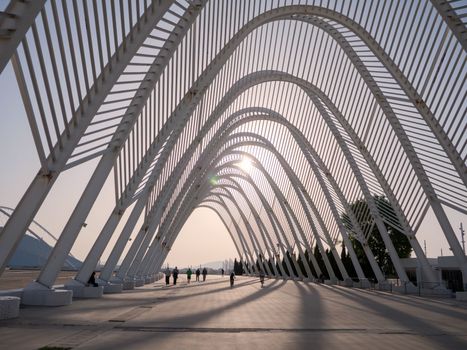 ATHENS, GREECE - APRIL 4, 2016: Calatrava's construction complex in Athens, OAKA Olympic Stadium