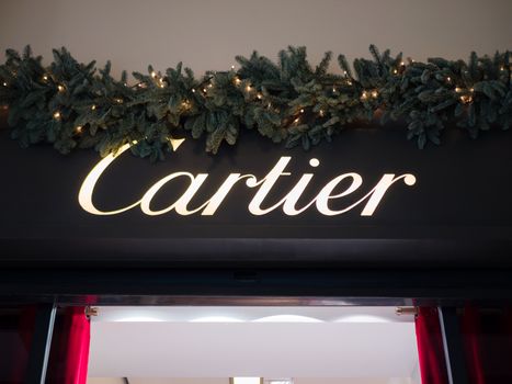 ATHENS, GREECE - DECEMBER 31, 2016: Cartier shop in a big mall of Athens, Greece