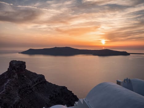 Panoramic view of the volcano of Santorini island in Cyclades,Greece