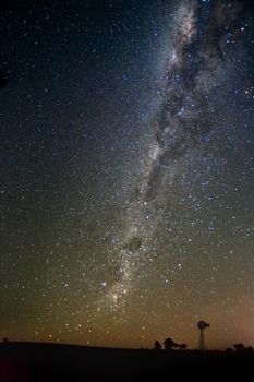 Beautiful night sky shining brighly with stars milky way galactic core over outback Central West NSW