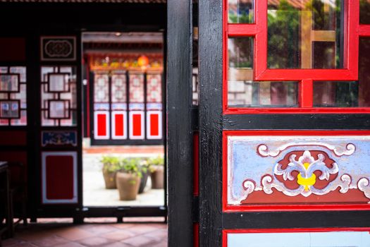 Traditional Chinese Building with Chinese Artwork on Doors