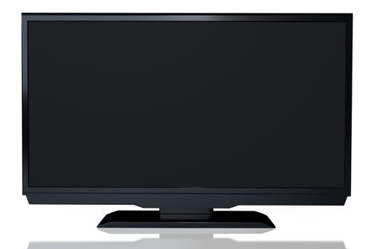 Closeup view of abstract black led tv on white background