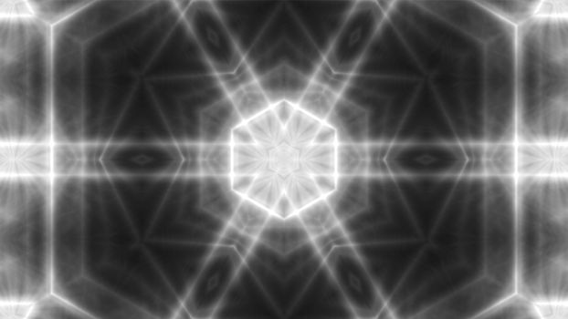 Abstract white kaleidoscope. 3d rendering digital background.