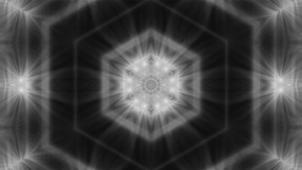 Abstract white kaleidoscope. 3d rendering digital background.