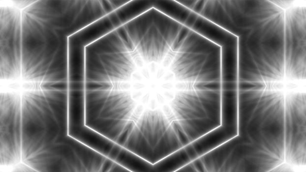 Abstract white kaleidoscope. 3d rendering digital background.