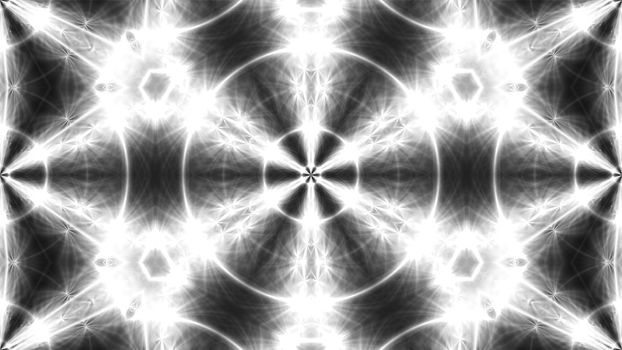 Abstract white kaleidoscope. 3d rendering digital background.