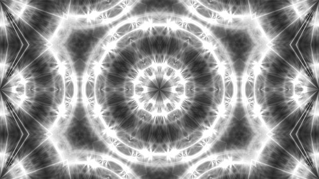 Abstract white kaleidoscope. 3d rendering digital background.