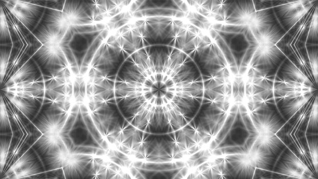 Abstract white kaleidoscope. 3d rendering digital background.