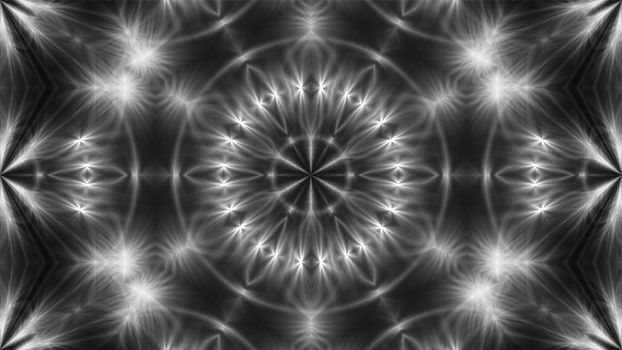 Abstract white kaleidoscope. 3d rendering digital background.